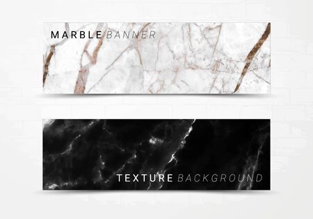 Banner template of black and white marble texture background, with lots of bold contrasting veining and linear style, Suitable for luxury productsのイラスト素材
