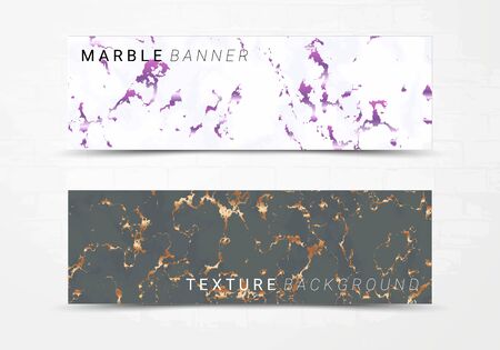 Banner template of black and white marble texture background, with golden foil and linear style, Suitable for luxury productsのイラスト素材