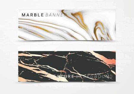 Banner template of black and white marble texture background, with golden foil and linear style, Suitable for luxury productsのイラスト素材