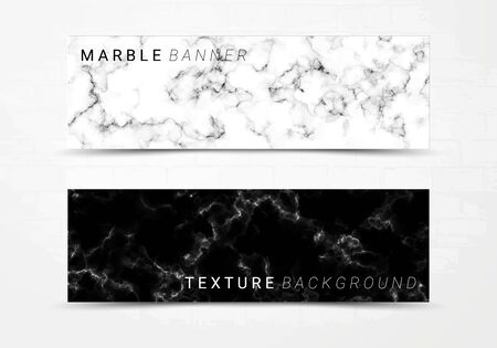 Banner template of black and white marble texture background, with lots of bold contrasting veining and linear style, Suitable for luxury productsのイラスト素材