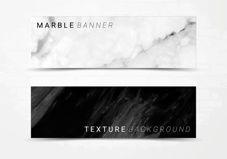 Banner template of black and white marble texture background, with lots of bold contrasting veining and linear style, Suitable for luxury productsのイラスト素材