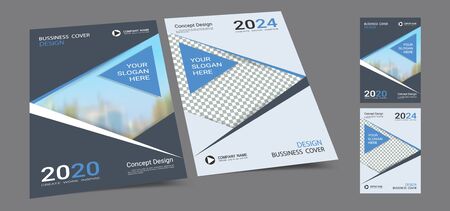 Poster cover book design template in A4 layout with space for photo backgroundのイラスト素材