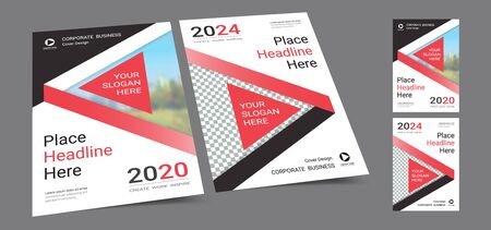 Poster cover book design template in A4 layout with space for photo backgroundのイラスト素材