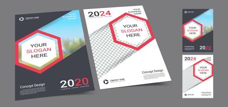 Poster cover book design template in A4 layout with space for photo background,のイラスト素材