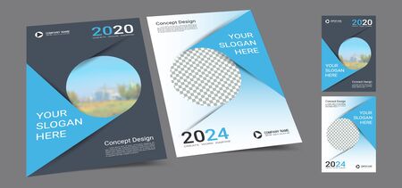 Poster cover book design template in A4 layout with space for photo backgroundのイラスト素材