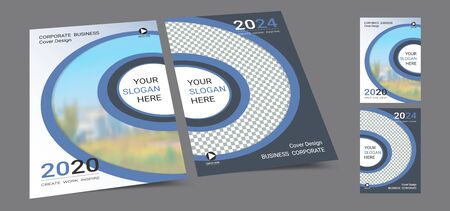 Poster cover book design template in A4 layout with space for photo backgroundのイラスト素材