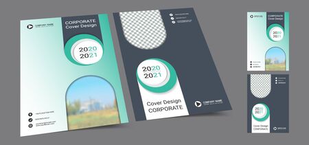 Poster cover book design template in A4 layout with space for photo background,のイラスト素材