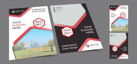 Poster cover book design template in A4 layout with space for photo background,のイラスト素材