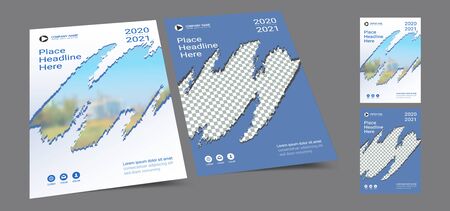 Poster cover book design template in A4 layout with space for photo background,のイラスト素材