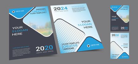 Poster cover book design template in A4 layout with space for photo background,のイラスト素材