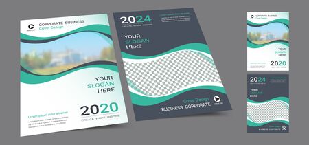 Poster cover book design template in A4 layout with space for photo background,のイラスト素材
