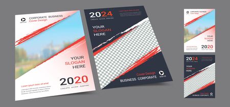 Poster cover book design template in A4 layout with space for photo background,のイラスト素材