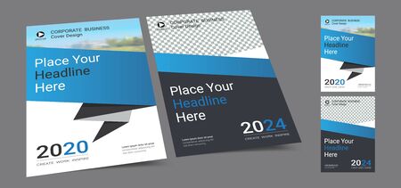 Poster cover book design template in A4 layout with space for photo backgroundのイラスト素材