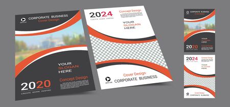 Poster cover book design template in A4 layout with space for photo backgroundのイラスト素材