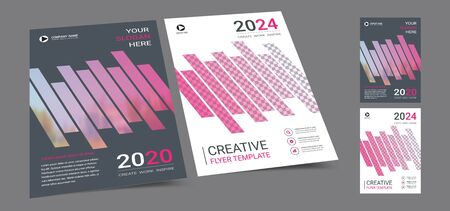 Poster cover book design template in A4 layout with space for photo background, Cmyk 2 tone color suitable for annual report, proposal, portfolio, brochure, flyer, leaflet, catalog, magazine, booklet.のイラスト素材