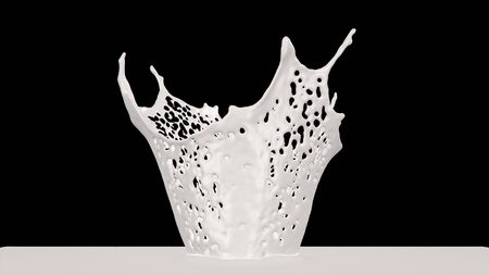Milk crown splash, 3D Render process, 4k Ultra HD 3840x2160.の写真素材