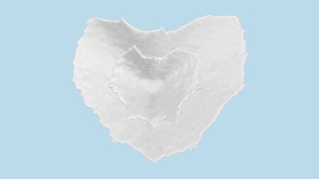 Heart shaped milk splashed, Realistic product rendering is a convenient way for your advertising, 3D Render process, 4k Ultra HD 3840x2160.の写真素材