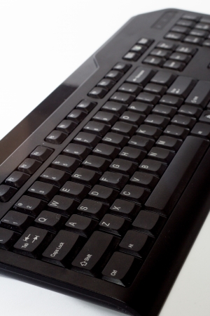 Keyboard on white desk