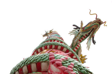 The pillar of dragon in Chinese templeの写真素材