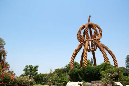 sculpture in agricultural garden suphanburi province,thailandの写真素材