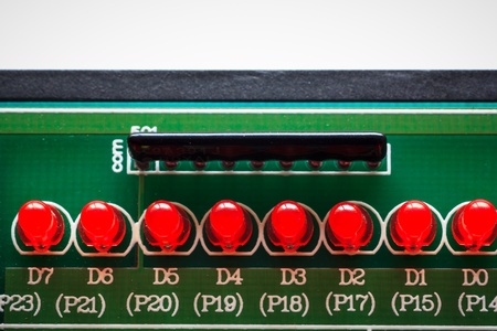 eight LED  light-emitting diode  on the circuit boardの写真素材