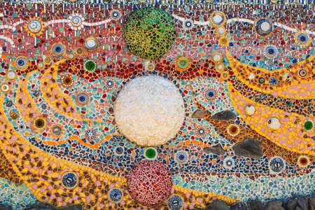 abstract bright colorful  background ,art at  temple in Phetchabun  province, Thailandのeditorial素材