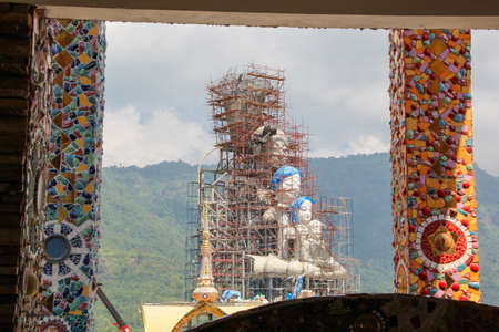 Construction of a new buddha statue  at temple in Phetchabun  province, Thailandの写真素材