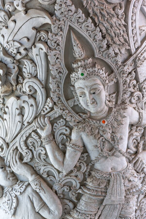 Thai art  at Ming Muang Temple , Nan Province ,Thailand.の写真素材