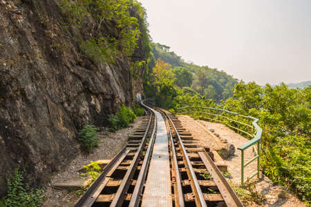 Railroad Bridge on the River Kwai in Kanchanaburi province ,Thailandの写真素材