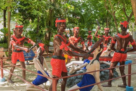 demon statue in Thai temple  of Wat Muang in Angtong ,Thailandの写真素材