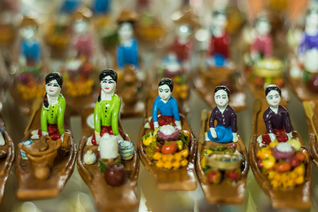 ANGTHONG, THAILAND - APRIL 16, 2016 Ban Bang Sadet Court Doll Centre ,Court Doll has its origins in the late reign of King Rama V. The sculpture is made of clay toys in the governor's palace. on Apl 16,2016 in Ang Thong, Thailand.のeditorial素材