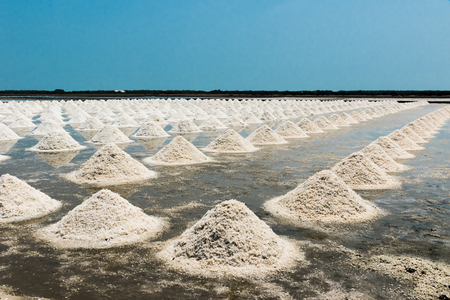 Naklua or salt farm on blue sky background