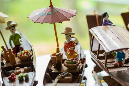 ANGTHONG, THAILAND - APRIL 16, 2016 Ban Bang Sadet Court Doll Centre ,Court Doll has its origins in the late reign of King Rama V. The sculpture is made of clay toys in the governor's palace. on Apl 16,2016 in Ang Thong, Thailand.のeditorial素材