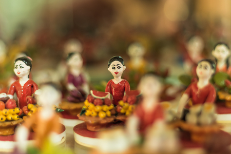 ANGTHONG, THAILAND - APRIL 16, 2016 Ban Bang Sadet Court Doll Centre ,Court Doll has its origins in the late reign of King Rama V. The sculpture is made of clay toys in the governor's palace. on Apl 16,2016 in Ang Thong, Thailand.のeditorial素材