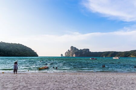 Beautiful tropical landscape beach sea and sand for vacation,Thailandの写真素材