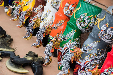 Thai masked festival. It is named Phi-Ta-Khon in Northeastern Thailand , Dansai of Loei, Thailandの写真素材