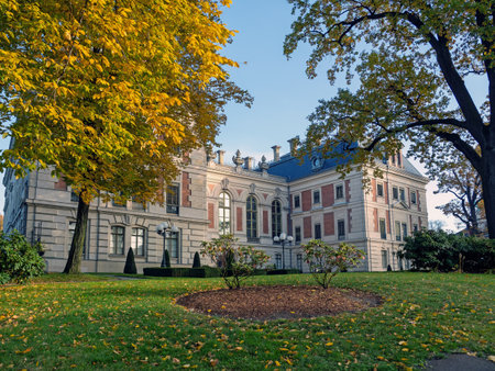 PSZCZYNA, POLAND â OCTOBER 24, 2021: Pless Castle the residence Promnitz and later the von Pless family. The castle is state-owned since 1936 and it was turned into a museum.のeditorial素材