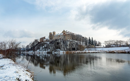 Tyniec near Krakow, Poland - April 03, 2022: Benedictine abbey, monastery and Saint Peter and Paul churchのeditorial素材