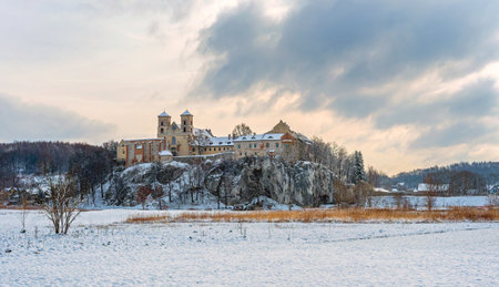 Tyniec near Krakow, Poland - April 03, 2022: Benedictine abbey, monastery and Saint Peter and Paul churchのeditorial素材