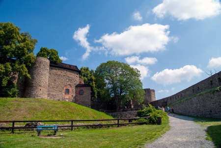 Helfstyn (Helfenstein) - one of the largest castles in the Czech Republic, located in the village of Tyn nad Becvouの写真素材