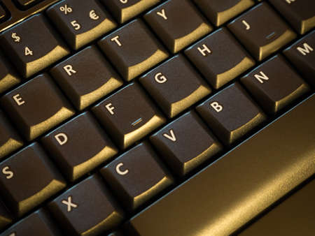 IT workplace, computer keyboard, desktop