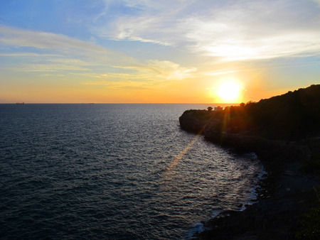 sunset at chom kao kardの写真素材