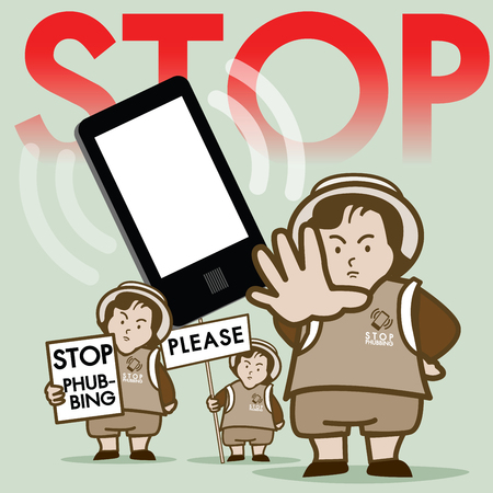 Stop Phubbing Campaign : This vector present for Resist Smartphone in public.のイラスト素材