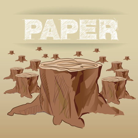Graphic present Eco concept Paper is made with treeのイラスト素材