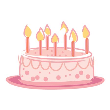 The candles on the cake in a festive special.のイラスト素材