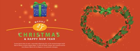 Illustration for Christmas and New Year. Use to decorate for element design and blank space for some to put into words or other decorations.のイラスト素材