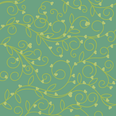 Seamless fabric Tree of Love The heart is a bloom,Flower little heart Whole house surge around the branches.のイラスト素材