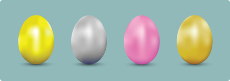 Design element skin of metalic egg for Easter Season set 4.のイラスト素材