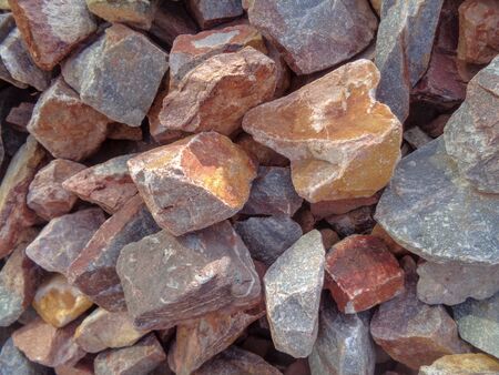 Colored gravel stones background for construction industryの写真素材