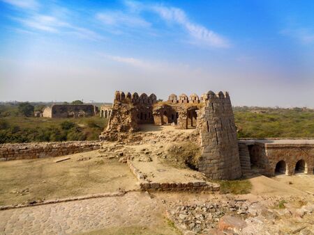Tughlaqabad Fort vintage Mughal Architecture monument in delhiの写真素材